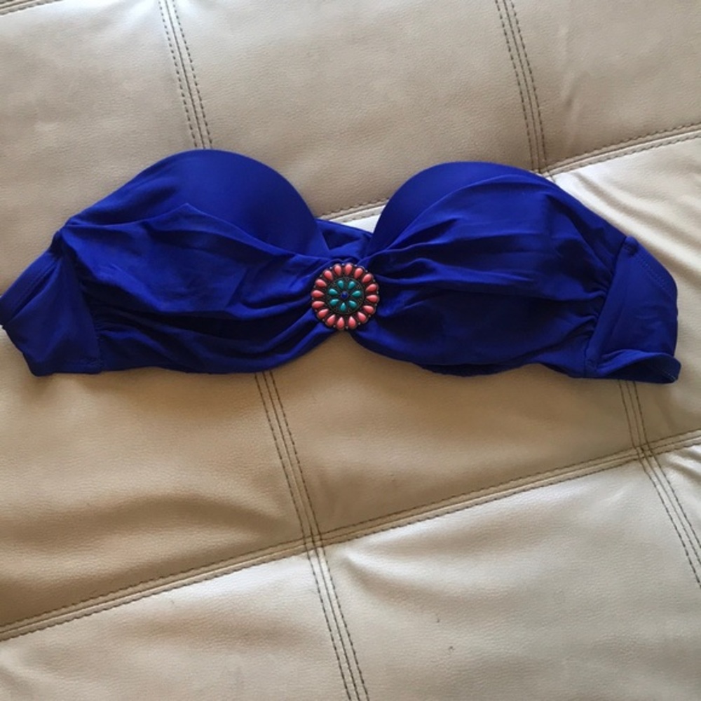 Blue bikini top